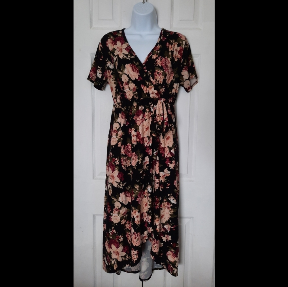 Maternity Floral Faux Wrap Dress
